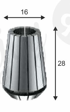 Er Collet Er16 technical dimension drawing