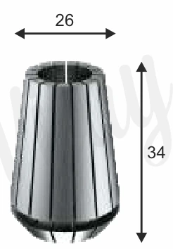 Er Collet Er25 technical dimension drawing