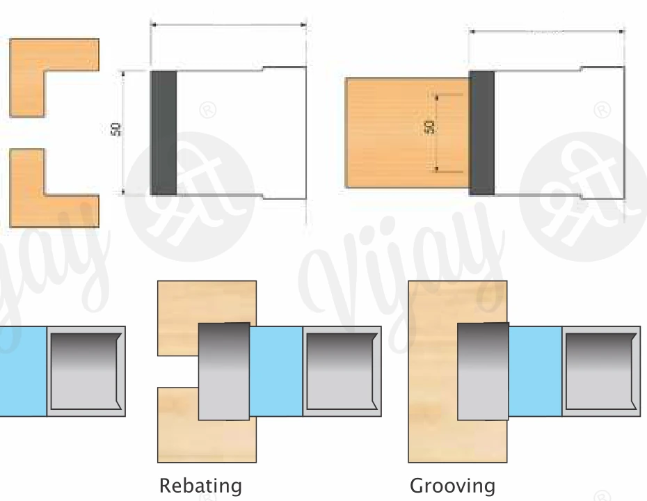 TCT Planning Cutter Head With Helix Angle technical dimension drawing